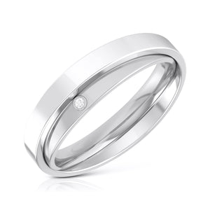 Jewelove™ Rings Designer  Diamond Platinum Love Bands JL PT R-8032