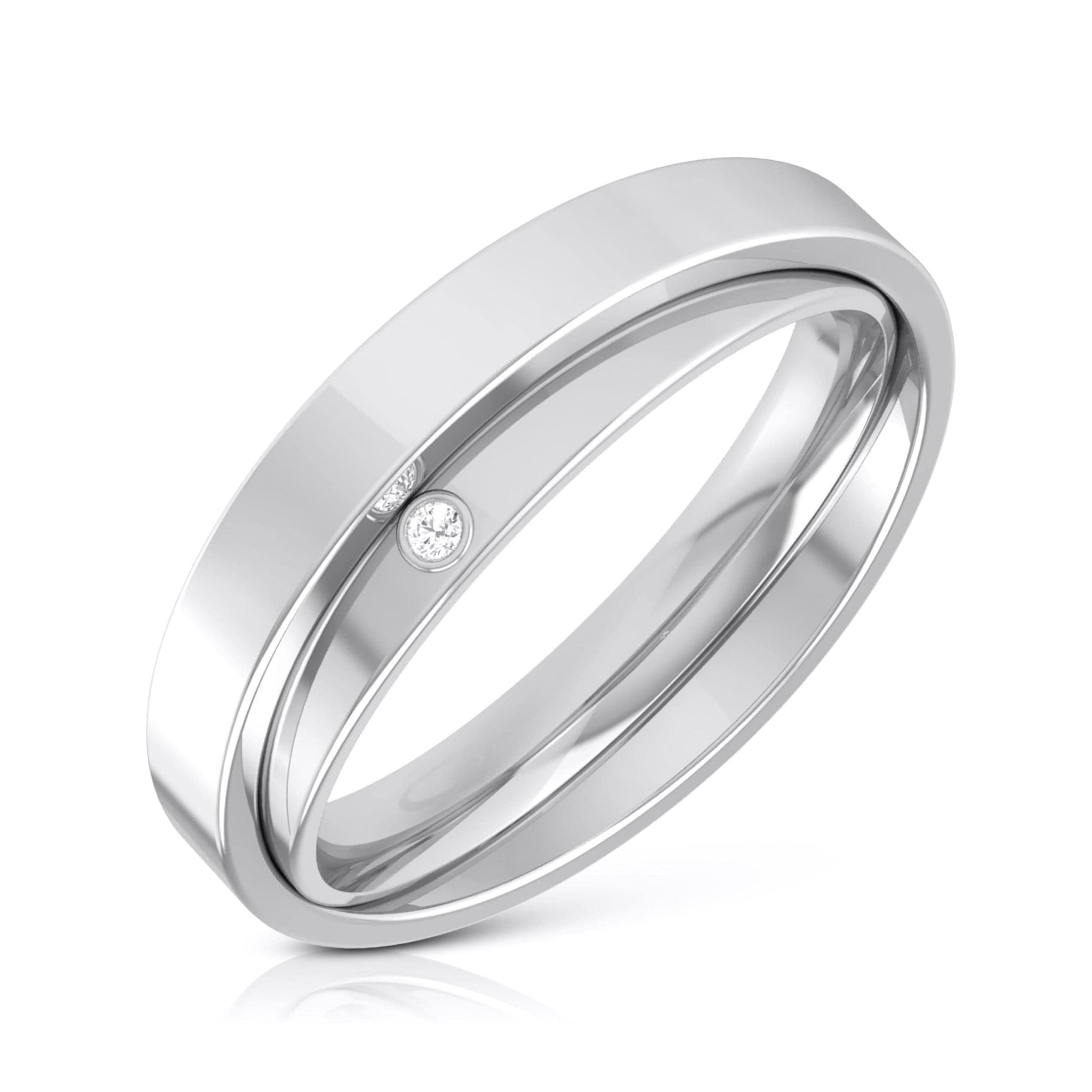 Jewelove™ Rings Designer  Diamond Platinum Love Bands JL PT R-8032