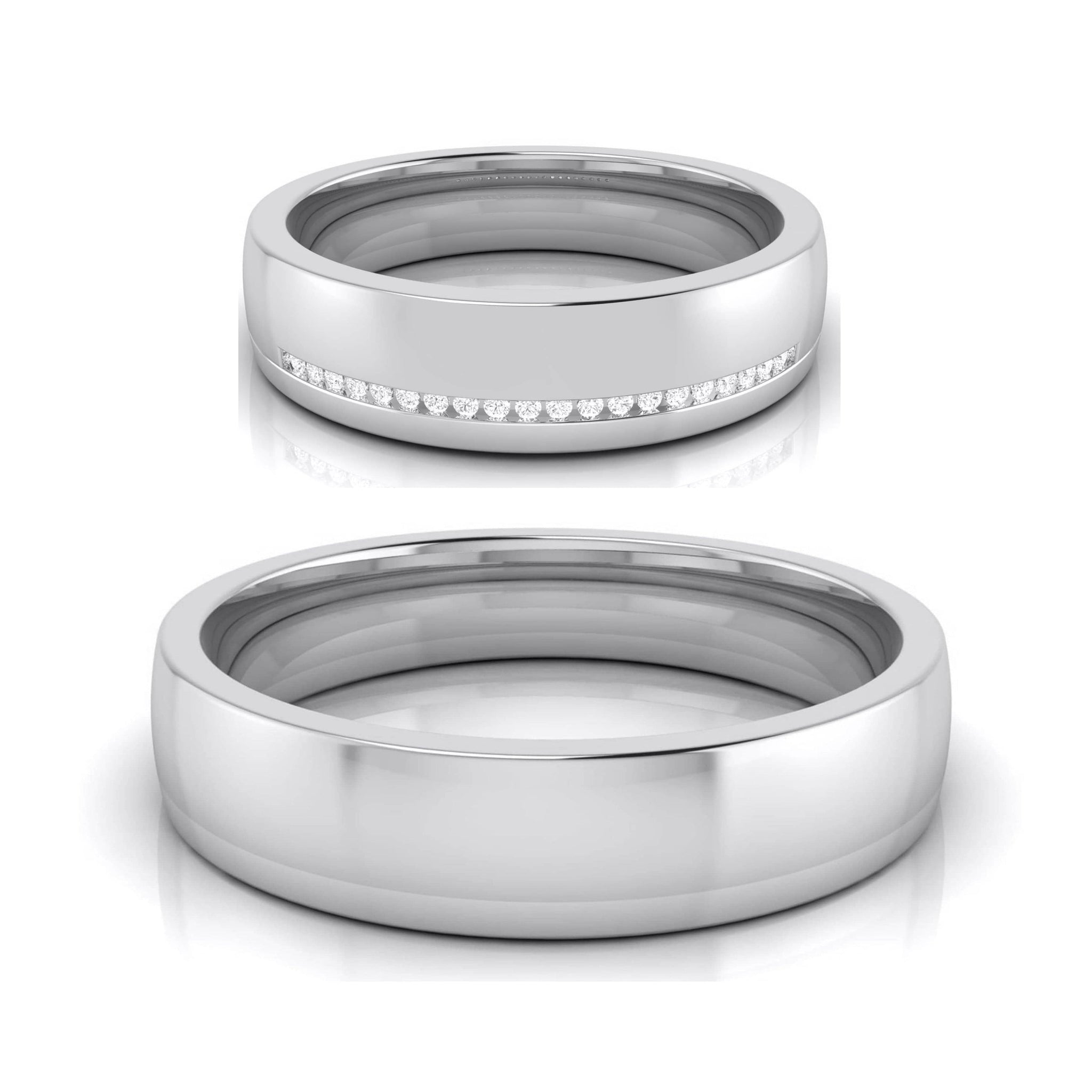 Jewelove™ Rings Both / SI IJ Designer Diamond Platinum Love Bands JL PT R-8033