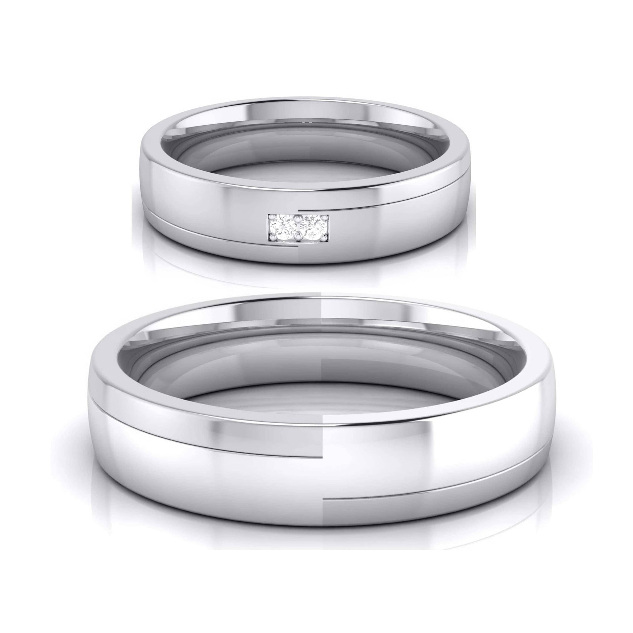 Jewelove™ Rings Both / SI IJ Designer Diamond Platinum Love Bands JL PT R-8044