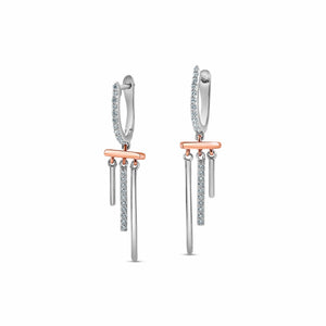 Jewelove™ Earrings Designer Evara Platinum Rose Gold Diamonds Earrings for Women JL PT E 310