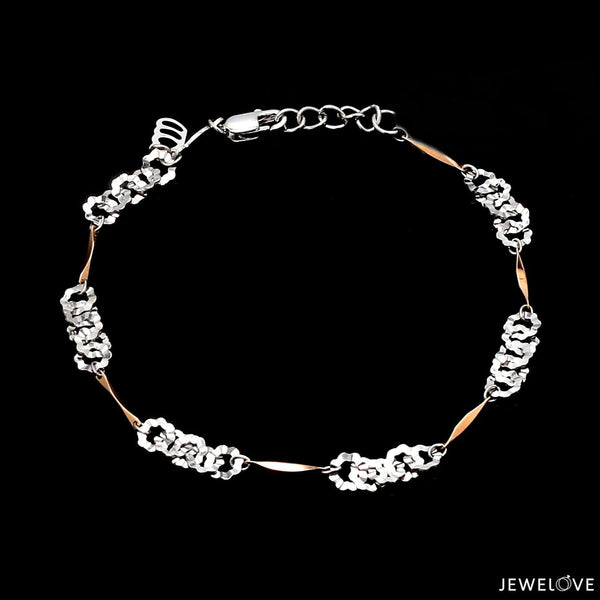 Designer Flowery Japanese Platinum Rose Gold Bracelet for Women JL PTB 662R