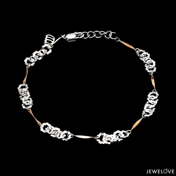 Jewelove™ Bangles & Bracelets Designer Flowery Japanese Platinum Rose Gold Bracelet for Women JL PTB 662R