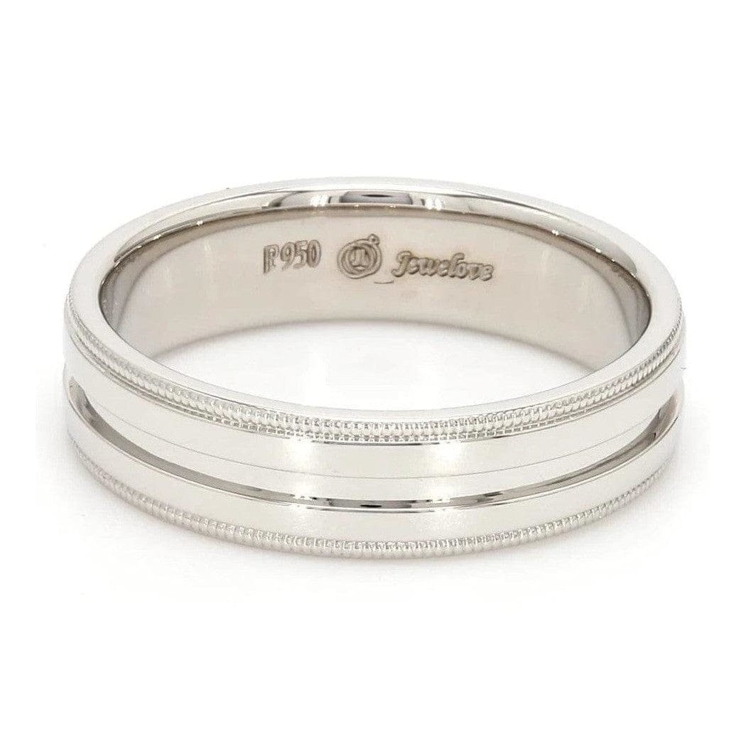 Jewelove™ Rings Designer Half Eternity & Plain Platinum Couple Rings JL PT 524