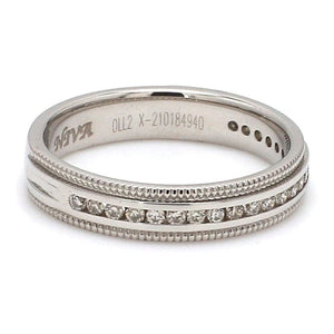 Jewelove™ Rings Designer Half Eternity & Plain Platinum Couple Rings JL PT 524