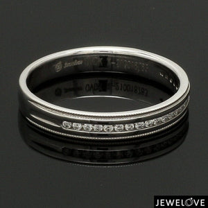 Jewelove™ Rings Designer Half Eternity & Plain Platinum Couple Rings JL PT 524