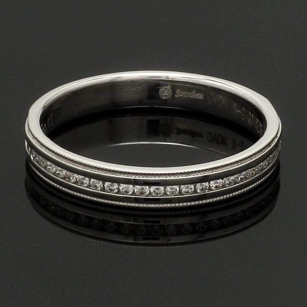 Jewelove™ Rings Designer Half Eternity & Plain Platinum Couple Rings JL PT 524