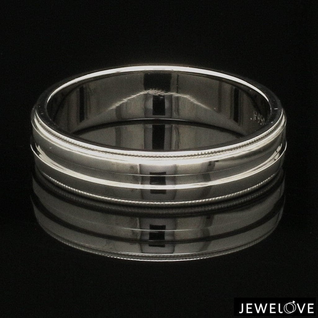 Jewelove™ Rings Designer Half Eternity & Plain Platinum Couple Rings JL PT 524