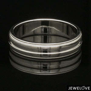 Jewelove™ Rings Designer Half Eternity & Plain Platinum Couple Rings JL PT 524