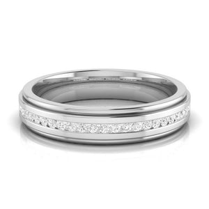 Jewelove™ Rings Designer Half Eternity & Plain Platinum Couple Rings JL PT 524