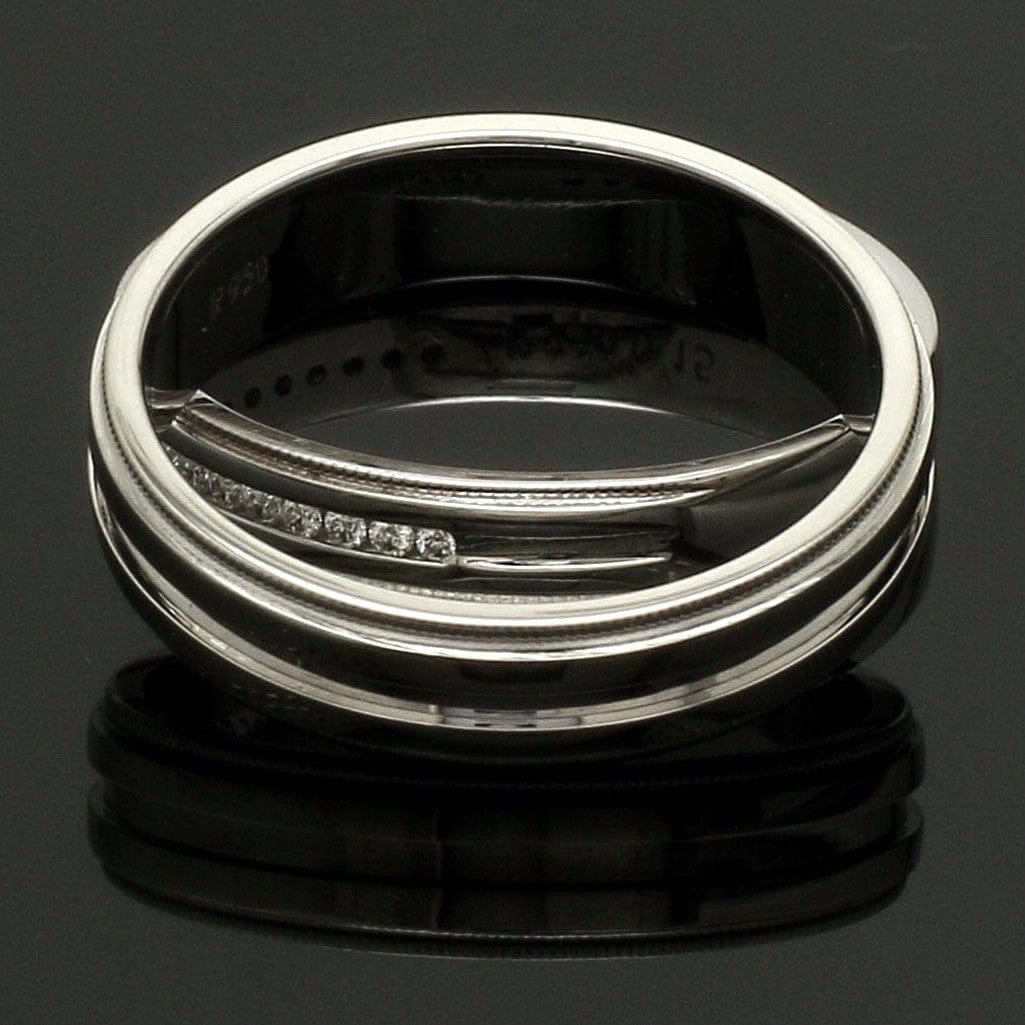 Jewelove™ Rings Designer Half Eternity & Plain Platinum Couple Rings JL PT 524