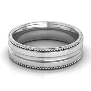 Jewelove™ Rings Designer Half Eternity & Plain Platinum Couple Rings JL PT 524