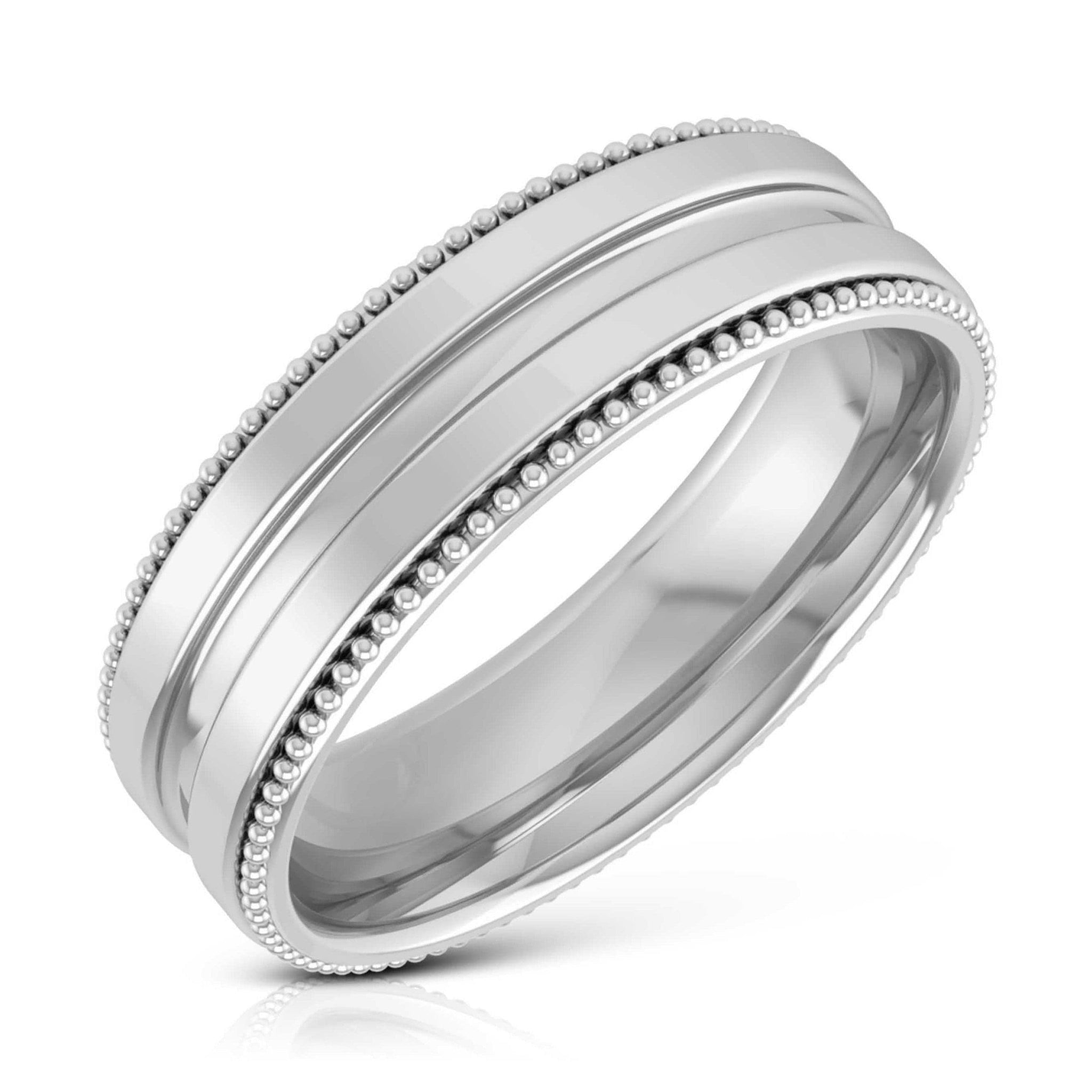 Jewelove™ Rings Designer Half Eternity & Plain Platinum Couple Rings JL PT 524