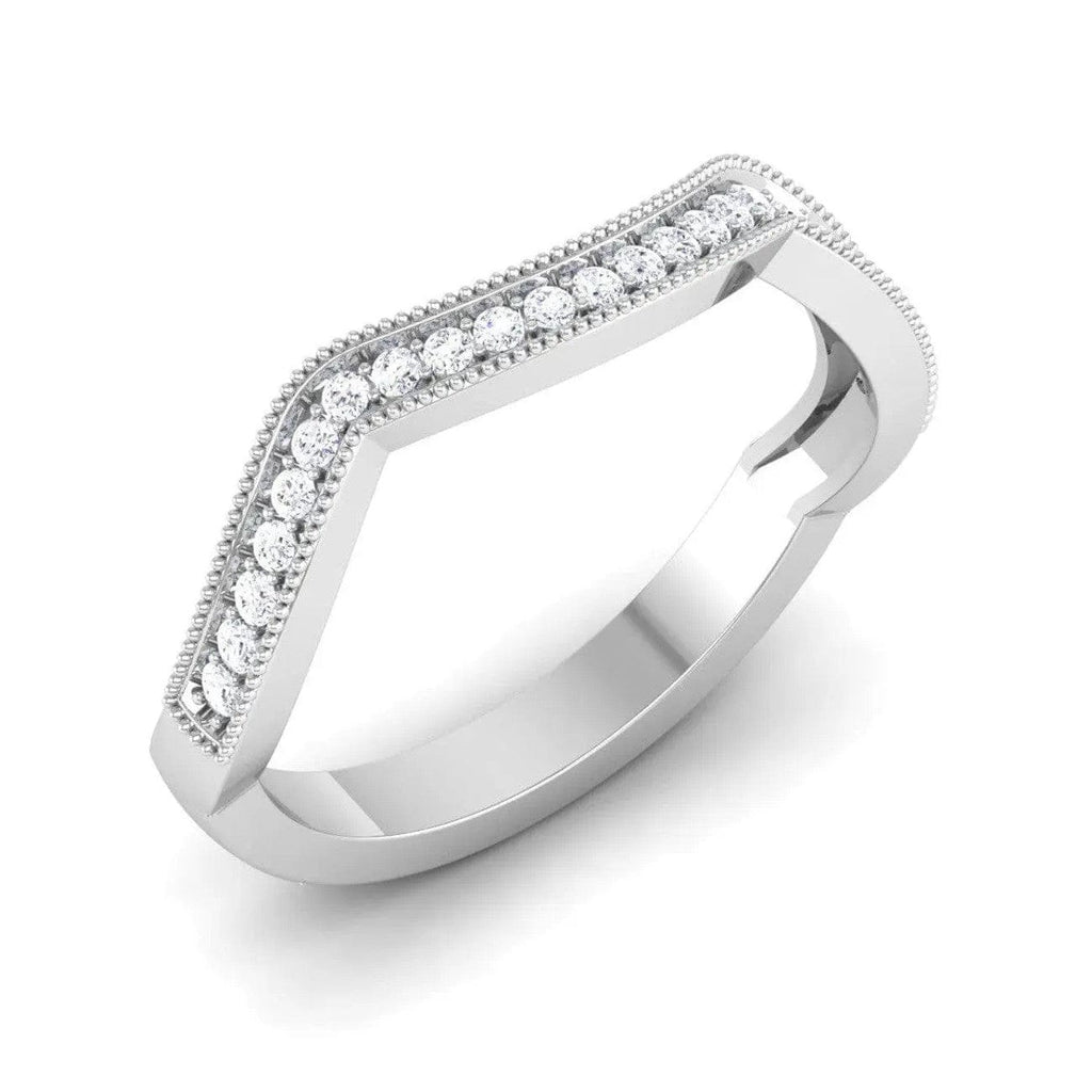 Jewelove™ Rings Designer Half Eternity Platinum Ring with Diamonds JL PT 437