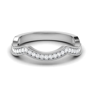 Jewelove™ Rings Designer Half Eternity Platinum Ring with Diamonds JL PT 437