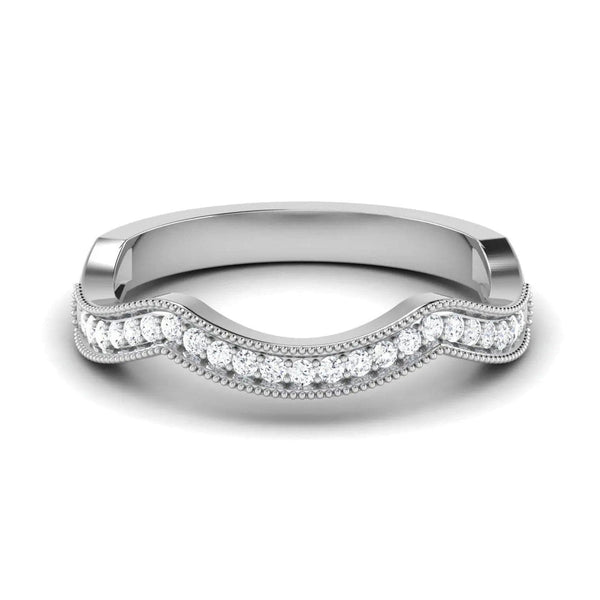 Jewelove™ Rings Designer Half Eternity Platinum Ring with Diamonds JL PT 437