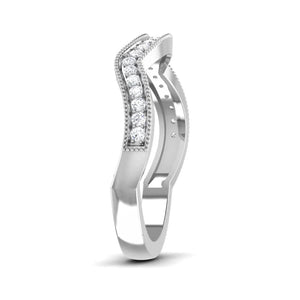 Jewelove™ Rings Designer Half Eternity Platinum Ring with Diamonds JL PT 437