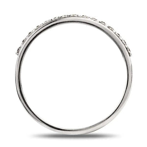 Jewelove™ Rings Designer Half Eternity Platinum Ring with Slanting Diamonds SJ PTO 291