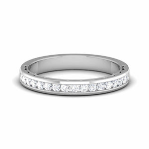 Jewelove™ Rings Designer Half Eternity Platinum Wedding Band with Channel Setting JL PT 6731