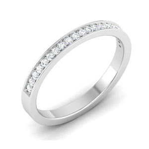 Jewelove™ Rings Designer Half Eternity Platinum Wedding Band with Diamonds JL PT 6746