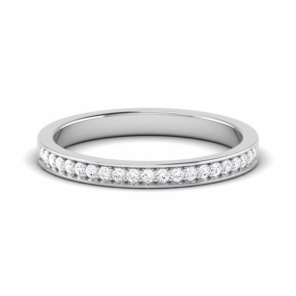 Jewelove™ Rings Designer Half Eternity Platinum Wedding Band with Diamonds JL PT 6746