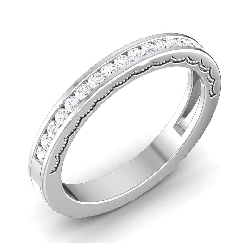 Jewelove™ Rings Designer Half Eternity Platinum Wedding Band with Diamonds JL PT 6771