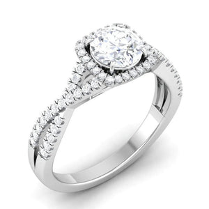 Jewelove™ Rings Women's Band only Designer Halo Platinum Diamond Mounting JL PT 499-M