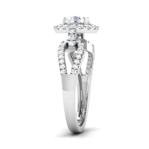 Jewelove™ Rings Women's Band only Designer Halo Solitaire Engagement Ring Mounting in Platinum JL PT 514-M