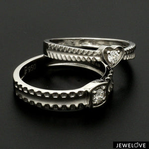 Jewelove™ Rings Designer Heart Platinum Love Bands JL PT 922