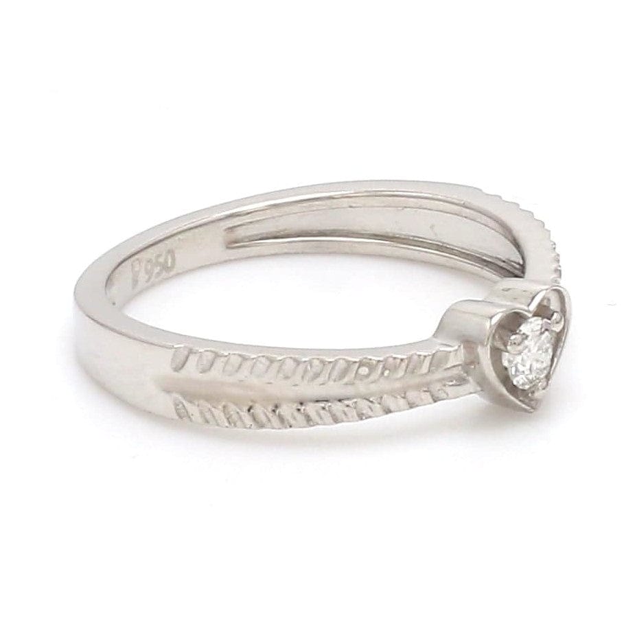 Jewelove™ Rings Designer Heart Platinum Love Bands JL PT 922