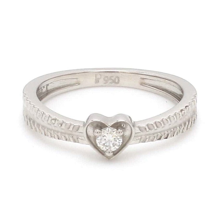 Jewelove™ Rings Designer Heart Platinum Love Bands JL PT 922