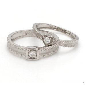 Jewelove™ Rings Designer Heart Platinum Love Bands JL PT 922