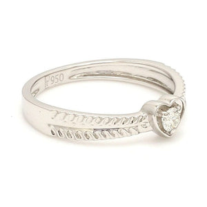 Jewelove™ Rings Designer Heart Platinum Love Bands JL PT 922