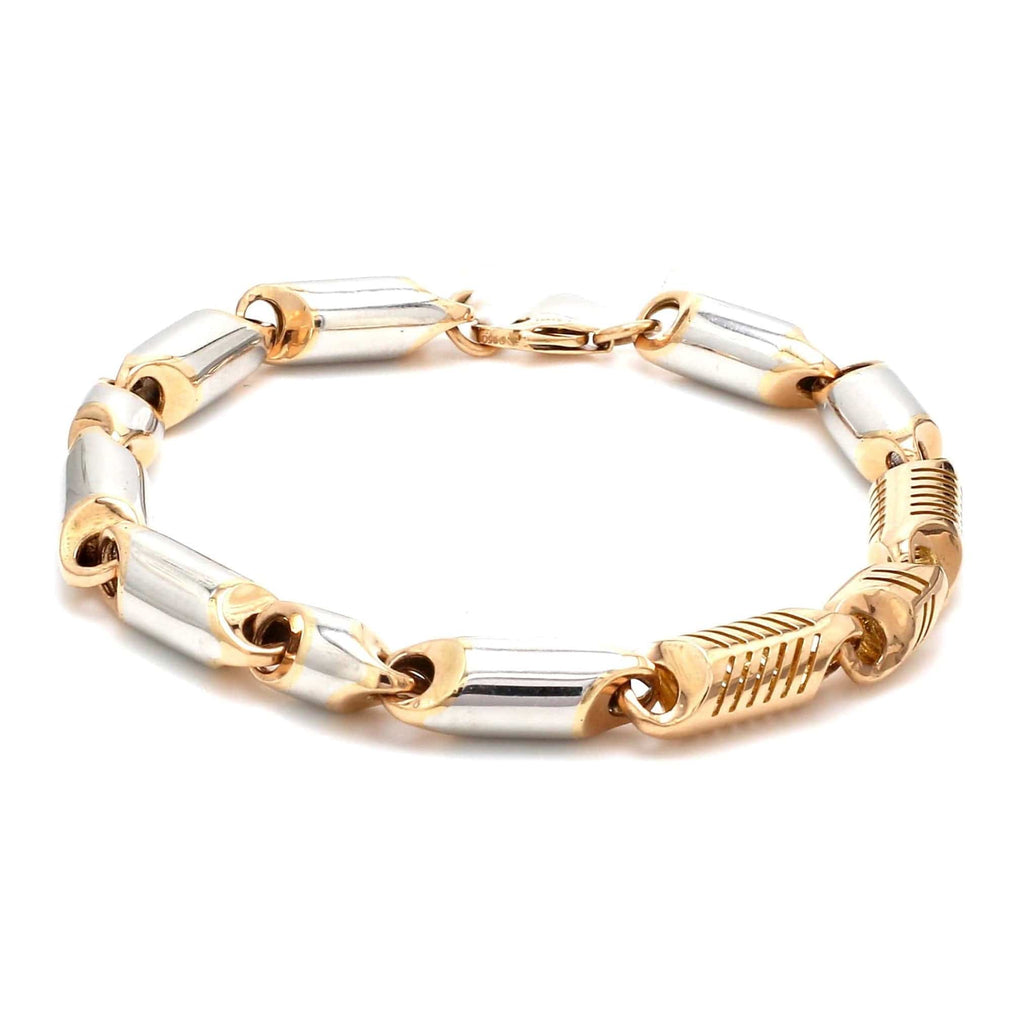 Jewelove™ Bangles & Bracelets Designer Heavy Platinum & Rose Gold Bracelet for Men JL PTB 753