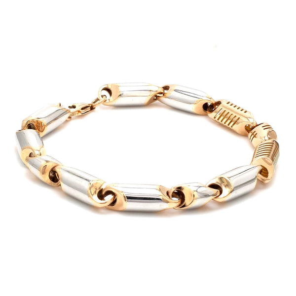 Jewelove™ Bangles & Bracelets Designer Heavy Platinum & Rose Gold Bracelet for Men JL PTB 753