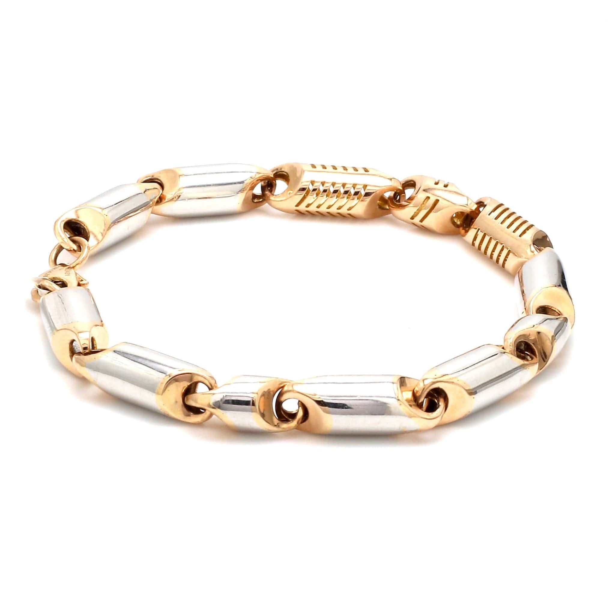 Jewelove™ Bangles & Bracelets Designer Heavy Platinum & Rose Gold Bracelet for Men JL PTB 753