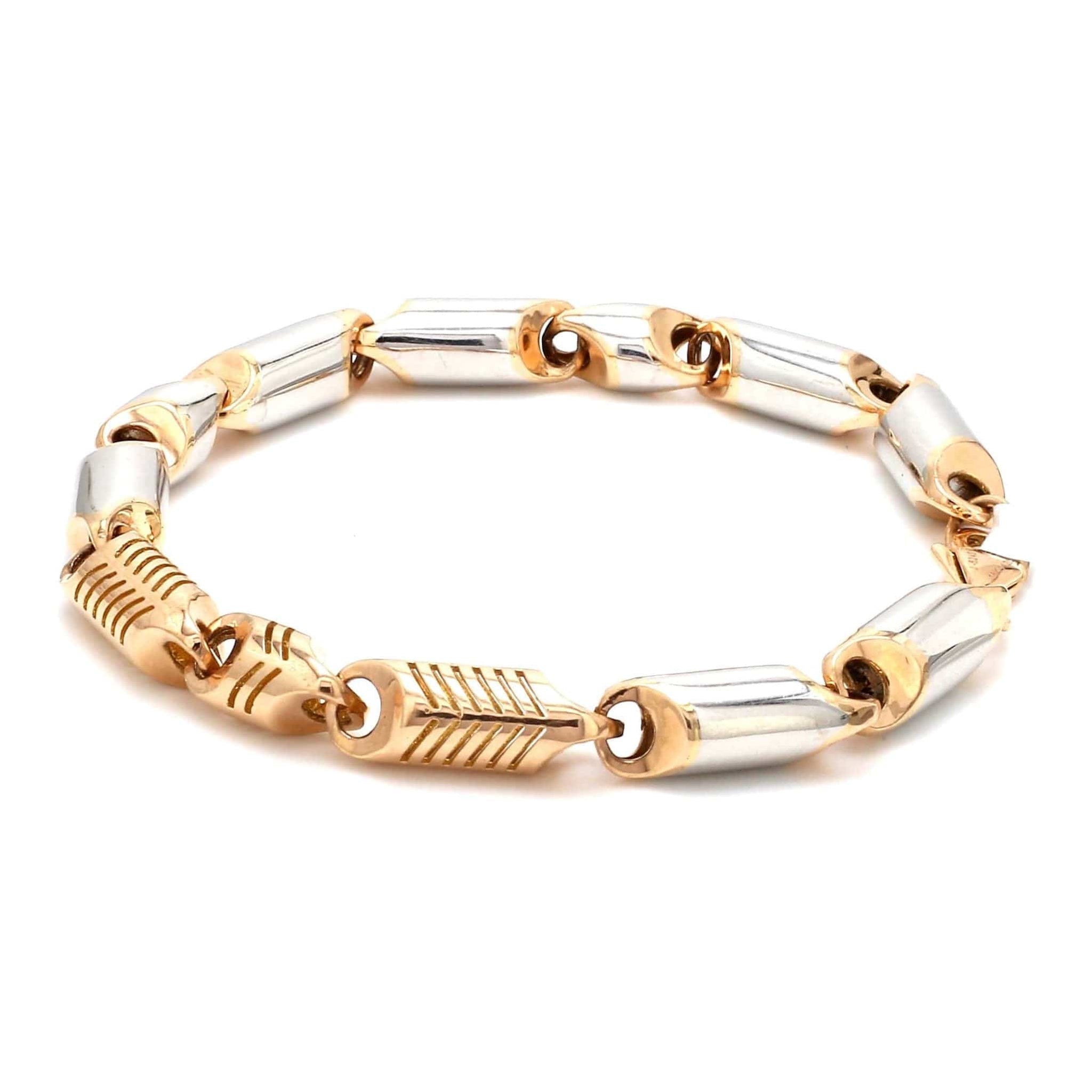 Jewelove™ Bangles & Bracelets Designer Heavy Platinum & Rose Gold Bracelet for Men JL PTB 753