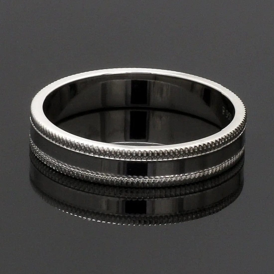 Jewelove™ Rings Designer Milgrain Plain Platinum Wedding Band with Matte Finish SJ PTO 310