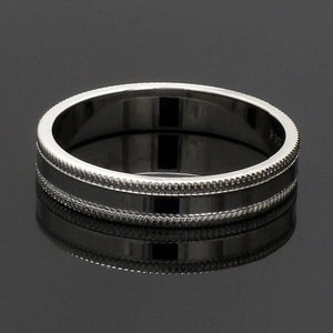 Jewelove™ Rings Designer Milgrain Plain Platinum Wedding Band with Matte Finish SJ PTO 310