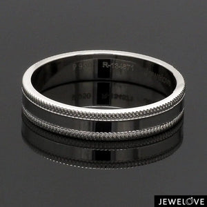 Jewelove™ Rings Designer Milgrain Plain Platinum Wedding Band with Matte Finish SJ PTO 310