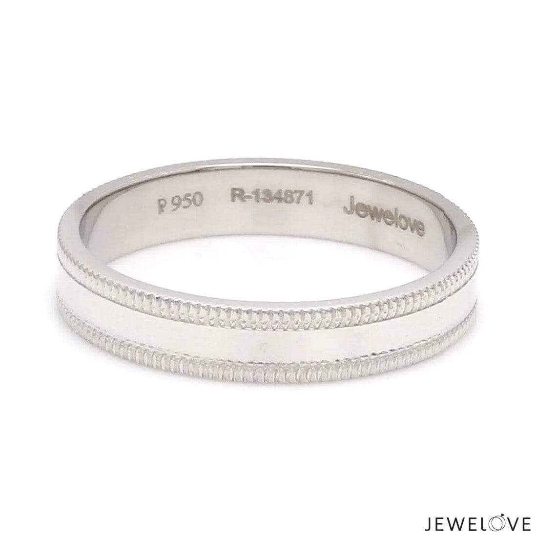 Jewelove™ Rings Designer Milgrain Plain Platinum Wedding Band with Matte Finish SJ PTO 310