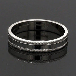 Jewelove™ Rings Designer Milgrain Plain Platinum Wedding Band with Matte Finish SJ PTO 310