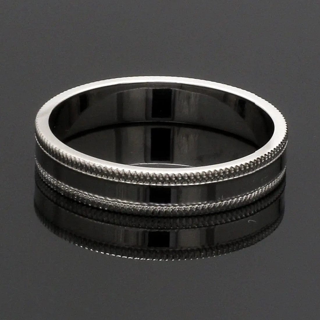 Jewelove™ Rings Designer Milgrain Plain Platinum Wedding Band with Matte Finish SJ PTO 310