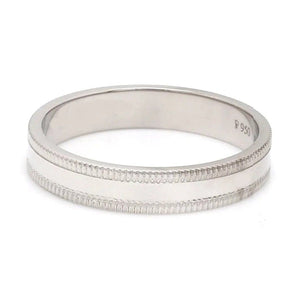 Jewelove™ Rings Designer Milgrain Plain Platinum Wedding Band with Matte Finish SJ PTO 310