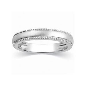 Jewelove™ Rings Women's Band only Designer Milgrain Plain Platinum Wedding Band with Matte Finish SJ PTO 310