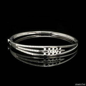 Jewelove™ Bangles & Bracelets Designer Oval Platinum Bracelet with Diamonds SJ PTB 109