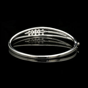 Jewelove™ Bangles & Bracelets Designer Oval Platinum Bracelet with Diamonds SJ PTB 109