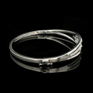 Jewelove™ Bangles & Bracelets Designer Oval Platinum Bracelet with Diamonds SJ PTB 109