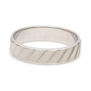 Jewelove™ Rings Designer Plain Platinum Love Bands with Unique Slanting Texture JL PT 1108