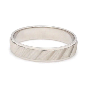 Jewelove™ Rings Designer Plain Platinum Love Bands with Unique Slanting Texture JL PT 1108